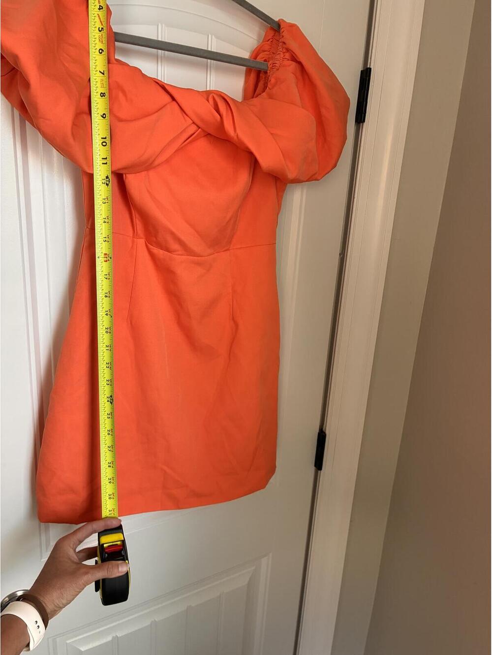 DO+BE Orange Puff Sleeve Mini Dress Size M